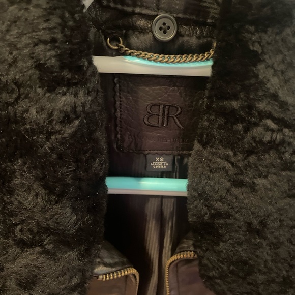 Banana Republic XS leather Aviator jacket with removable collar. Never worn. - Picture 2 of 6